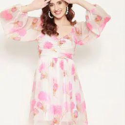 Floral Print Fit & Flare Dress-image-55