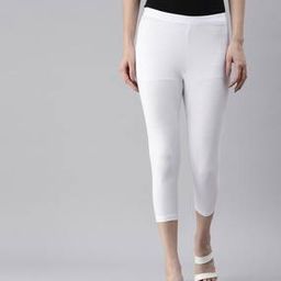 Mid-Calf Length Solid Leggings-image-74