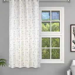 Floral Print Eyelets Window Curtain-image-1