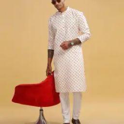 Men Floral Print Regular Fit Long Kurta-picture-39