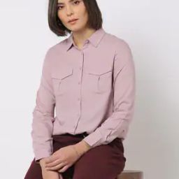 Cotton Shirt with Flap Pockets-image-98