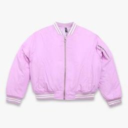 Girls Zip-Front Cotton Bomber Jacket-48