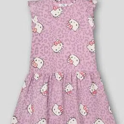 Hello Kitty All Over Print Peplum Dress-image-0