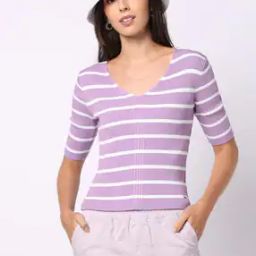 Women Striped Fitted Top-image-79