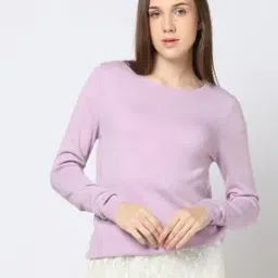 Women Slim Fit Round-Neck Sweater-image-55