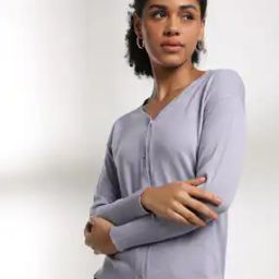 Women V-Neck Slim Fit Cardigan-image-28