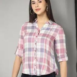 Women Checked Regular Fit Shirt-image-49