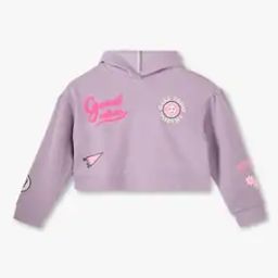 Girls Typographic Print Relaxed Fit Hoodie-image-48