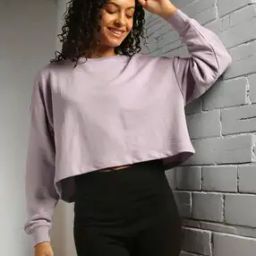 Women Boxy Fit Sweatshirt with Drop-Shoulder Sleeves-picture-12