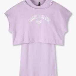 Girls Ribbed Sheath Dress with T-Shirt-image-89