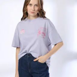 Women Mickey Mouse Print Relaxed Fit Round-Neck T-Shirt-image-7