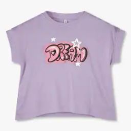 Girls Typographic Print Regular Fit Round-Neck T-Shirt-image-99