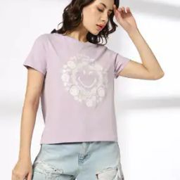 Women Graphic Print Regular Fit Round-Neck T-Shirt-13