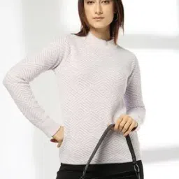 fig Women Geometric-Knit High-Neck Pullover-picture-15