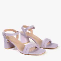 Women Chunky Heeled Sandals with Buckle Fastening-image-53