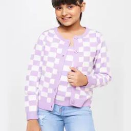 Checked Cardigan with Button Closure-picture-10