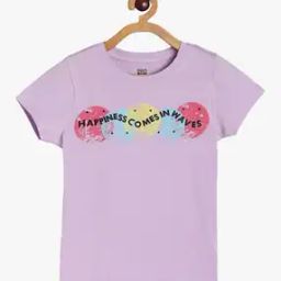 Girls Typographic Print Round-Neck Top-image-59