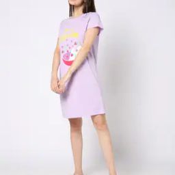 Women Graphic Print Cotton Nightdress-image-81