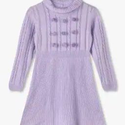 Girls Knitted Fit & Flare Dress-image-8