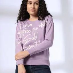 Women Typographic Print Regular Fit Sweatshirt-image-25