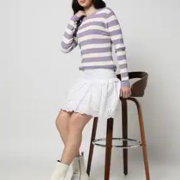 Women Striped Regular Fit Sweater-image-75