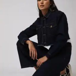Denim Jacket with Flap Pockets-18