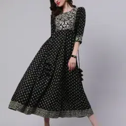 Embroidered Flared Kurta-image-10
