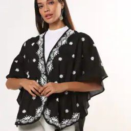Women Chikankari Embroidered Shrug-picture-17