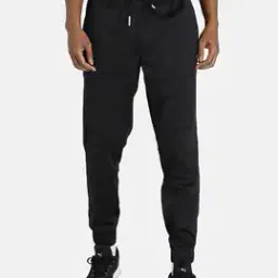 Heathered Joggers with Logo Print-21