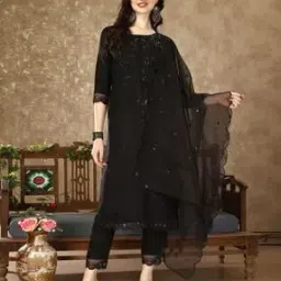 berrylicious Women Embroidered Straight Kurta Set-picture-35
