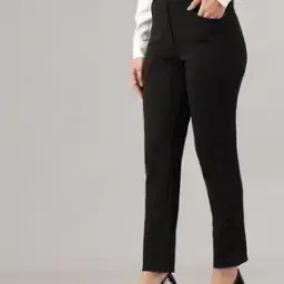 Women Cigarette Fit Flat-Front Pants-picture-2