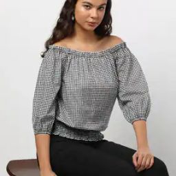 Printed Off-Shoulder Top-image-0