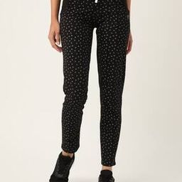 Women Micro Print Track Pants with Drawstring Waist-image-55