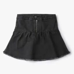 A-Line Skirt with Frayed Hems-image-53