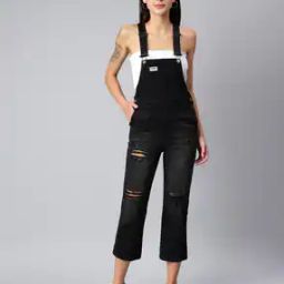 Distressed Dungarees with Insert Pockets-image-96