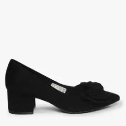 Chunky Heeled Shoes with Bow Accent-image-53