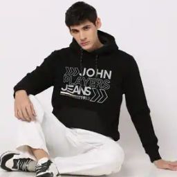 Brand Print Slim Fit Hoodie with Kangaroo Pockets-picture-46