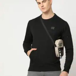Slim Fit Crew-Neck Sweatshirt with Insert Pockets-picture-28