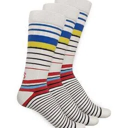Pack Of 3 Men Stripes Mid-Calf Length Socks-31