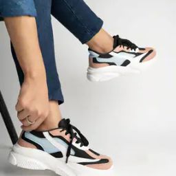 Women Colourblock Running Shoes with Lace Fastening-picture-40