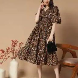 raiyani fashion Women Floral Print Fit & Flare Dress-picture-0