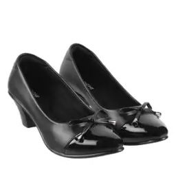 Round-Toe Pumps with Bow Accent-image-19