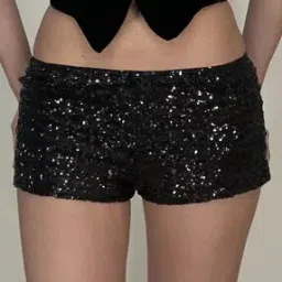 lulu & sky Women Metallic & Glitter Shorts-picture-24