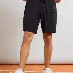 Men Slim Fit Flat-Front Shorts-image-51