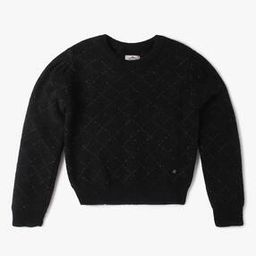 Geometric Pattern Round-Neck Sweatshirt-57