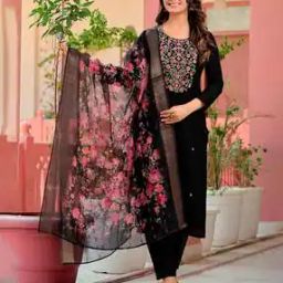Women Embroidered Straight Kurta Set-image-17