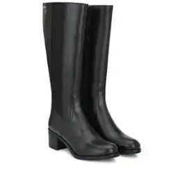 Knee-Length Heeled Boots with Zip Closure-image-4