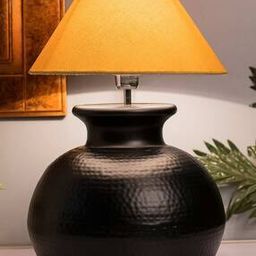 Hammered Pitcher Table Lamp with Cone Shade-image-9
