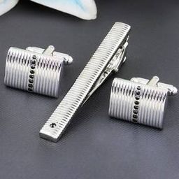 Crystal Studded Cufflink & Tiepin Set-image-16