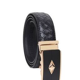 Geometric Pattern Belt with Buckle Closure-15